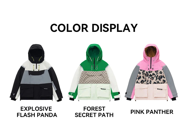 VECTOR Ski Wear Children Hooded Sweater Reflective Boys and Girls Ski Wear Thickened Warmth Waterproof Ski Equipment Ski Jacket