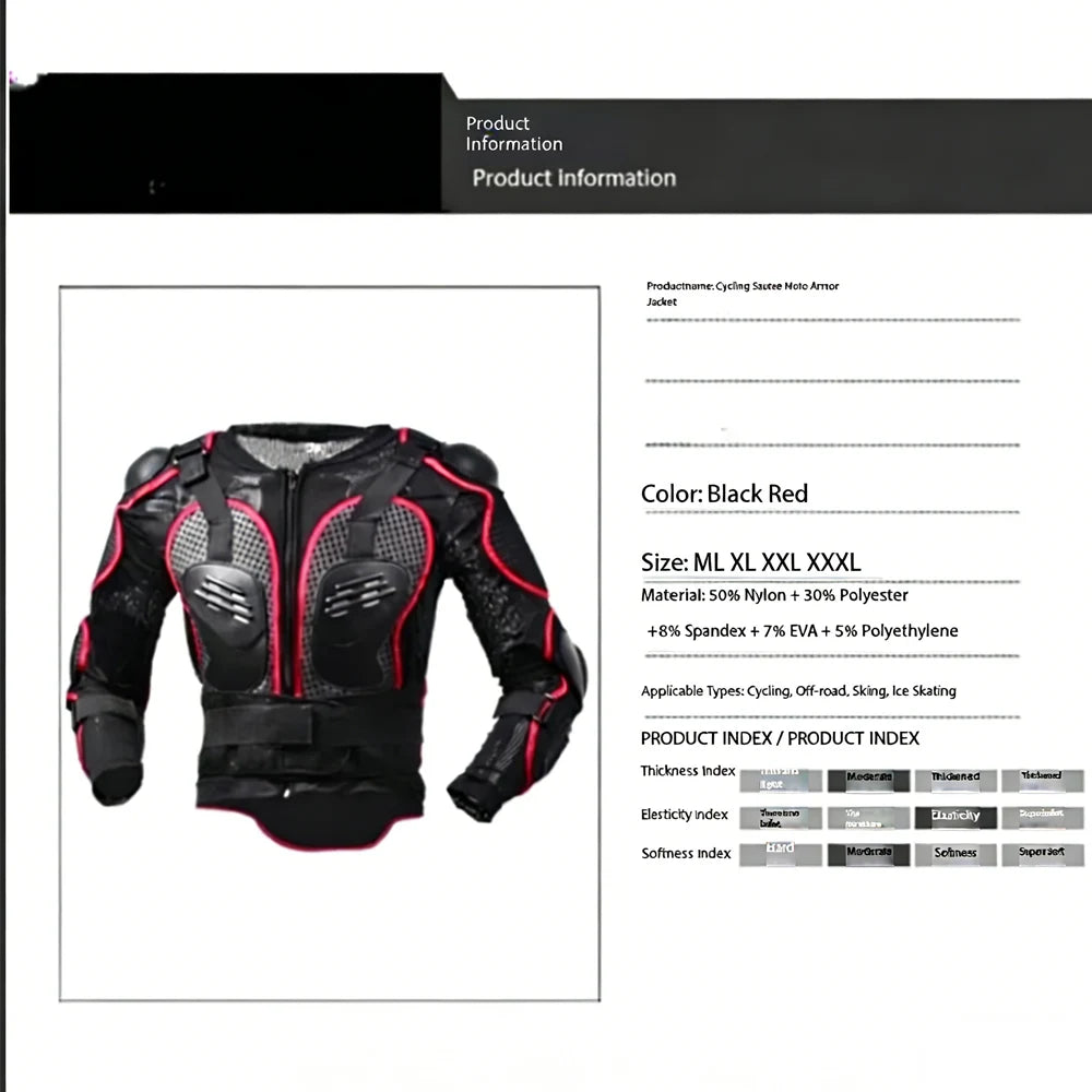 Summer Off-road Motorcycle Riding Armor Motorcycle Rider Armor Protective Gear Chest Elbow Guards Anti-drop Jacket Breathable