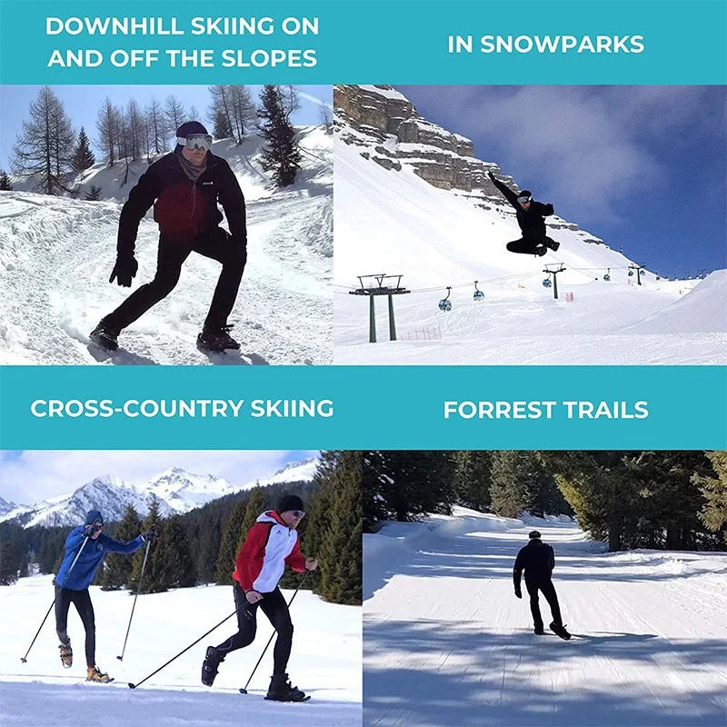 Mini Short Ski Skates Skis Boots Skiboards Adjuatable Adults Short Shoe Snowblades Portable for Winter Outdoor Sports Snow Board