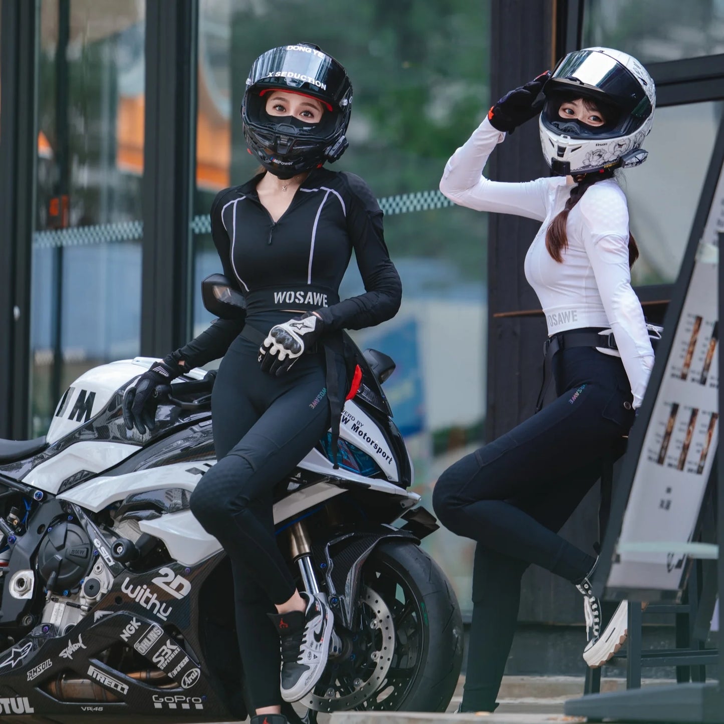 WOSAWE Women Motorcycle Jacket Summer Motorcycle Pants CE Approved Full Body Armor Protection Moto Racing Clothing
