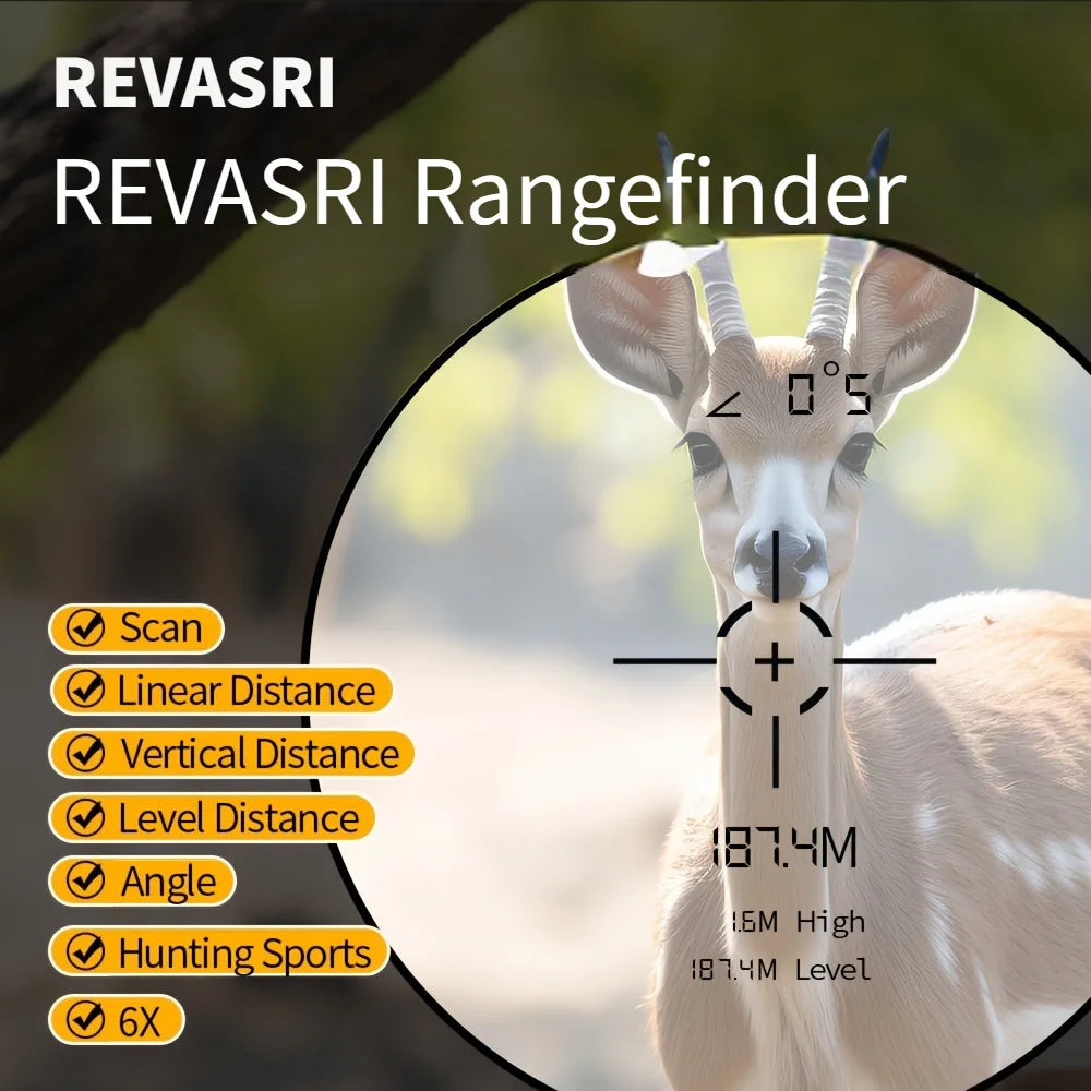 REVASRI Laser Rangefinder 1000M Hunting Range Finder with Rechargeable Battery Outdoor Target Acquisition Technology Monocular