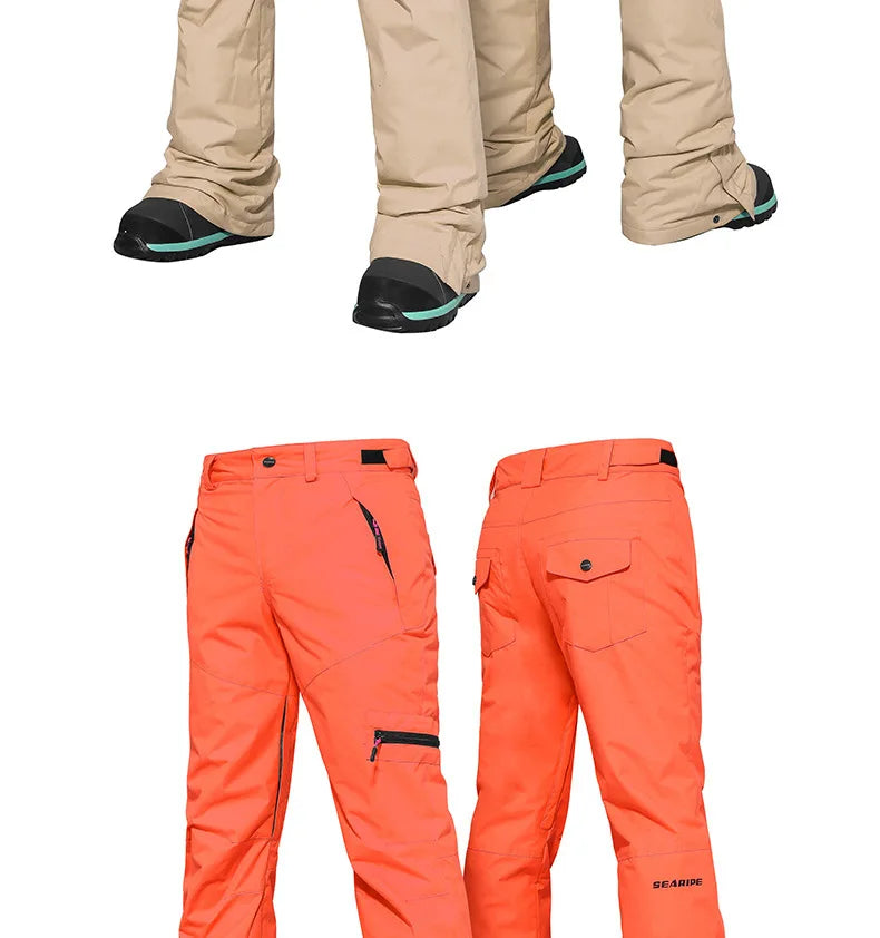 Skinny Snowboard Ski Pants Women's and Men's Snow Pants Waterproof Wind Warm Snow Pants Slim Ski Suit