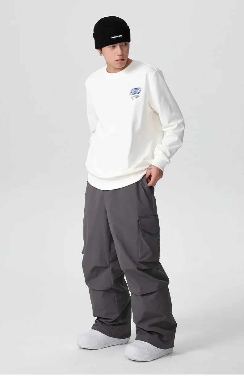 New Men Skiing Pant Solid Sport Warm Windproof Breathable Outdoor Ski Pants Pocket Waterproof Snow Women Adult Snowboard Pant