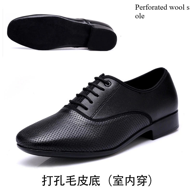 Leather Men Dance Shoes Sports Square Shoe for Men Adult Soft Dance Latin Shoes Modern Waltz Male Sneakers Increase