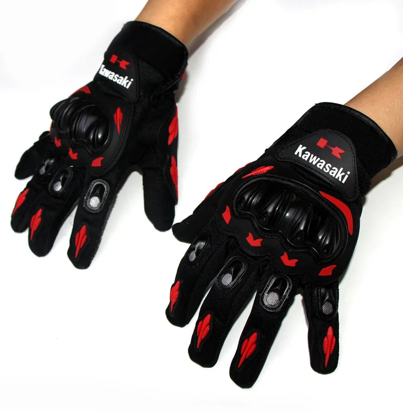 Kawasaki motorcycle gloves full finger gloves anti slip and wear-resistant off-road racing bicycle protective equipment gloves