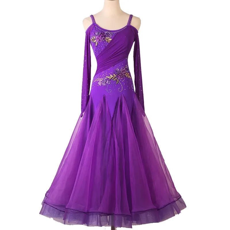 Modern Dance Competition Ballroom Dress Dancewear Womens Waltz Suit Carnival Urban Costumes Practice Wear Girls Fashion Clothing