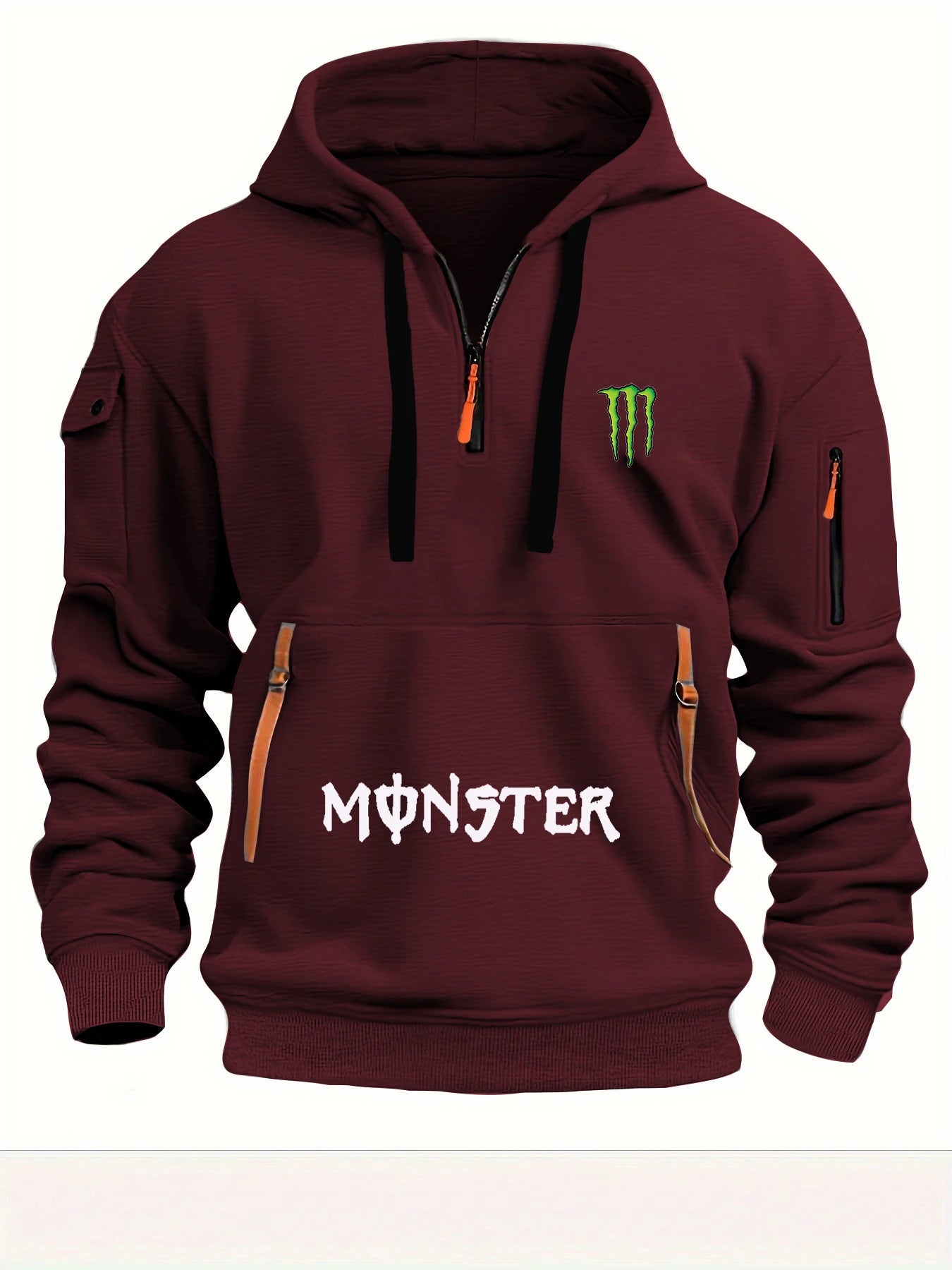 2026 Magic Claw Energy Men's Hooded Jacket Winter Warmth Half-Zip Outdoor Sport Pullover Autumn/Winter Outdoor Shirt