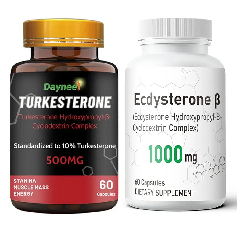 2 Bottle 120 Pills Turkesterone Capsules+Ecdysterone Capsules Support Muscle Development Increase Burn Fat Zengji Hard Capsule