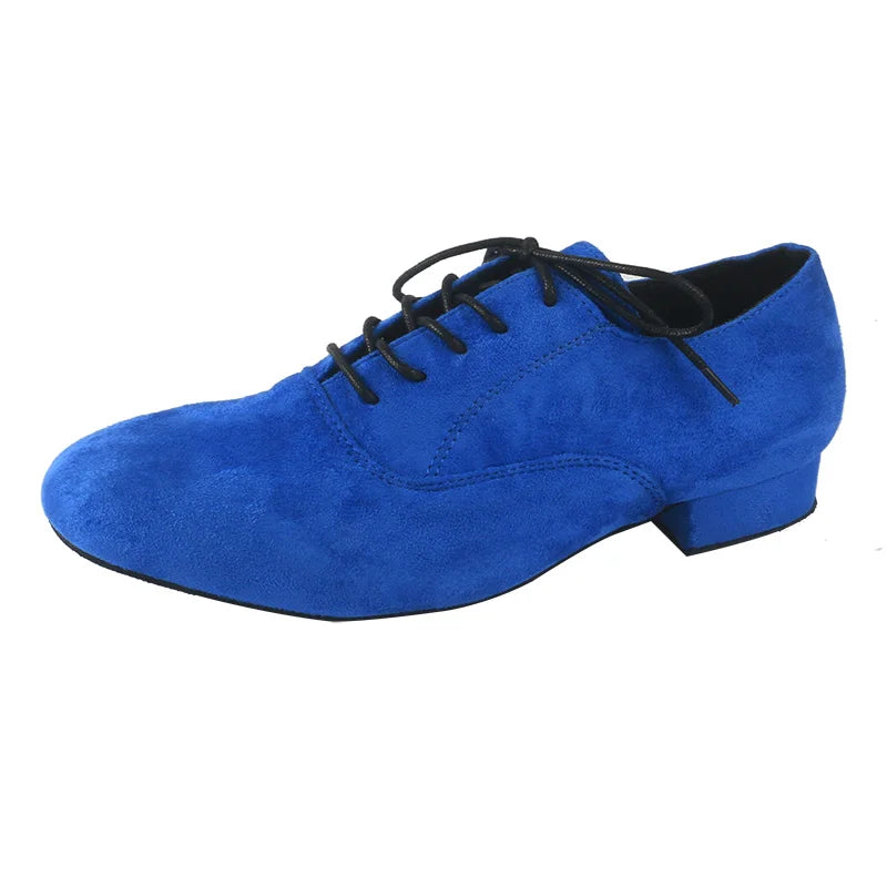 Wedopus 2.5CM Smooth Men's Dance Shoes Royal Blue Shoes for Ballroom Dancing Suede Bottom Dropshipping