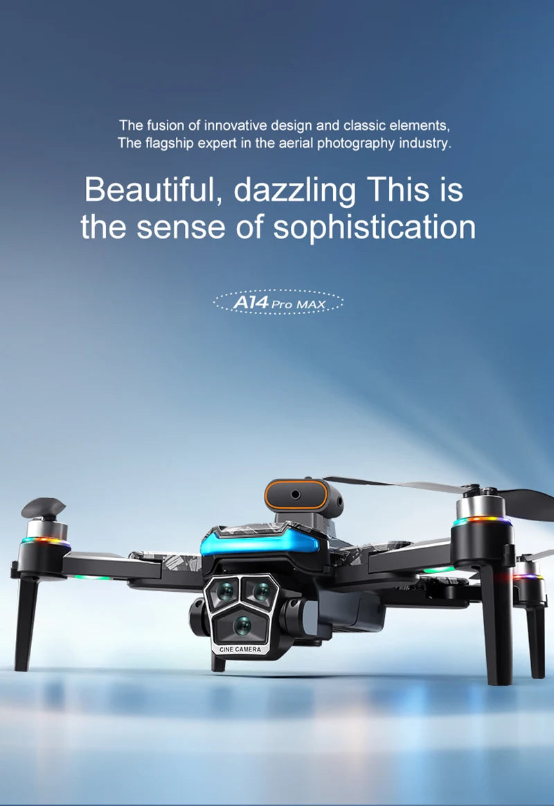 Upgrade A14 Pro Max Drone Aerial 8K HD Dual-Camera 5G WIFI GPS Brushless Motor Optical Flow Obstacle Avoidance RC Drone 10000M