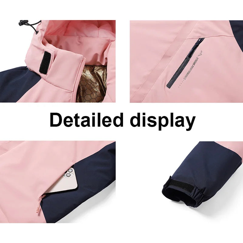 Autumn And Winter Outdoor Graphene Couple Style Lock-Iin And Warm Fashion Casual Simple Contrast Color Hooded Cotton Coat