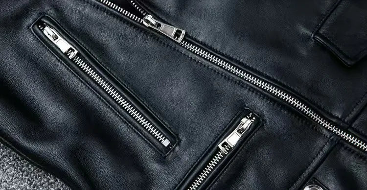 Men's PU Motorcycle Leather Jacket Thickened Autumn New Style Casual Versatile Slim Fit Large Size Men's Leather Jacket
