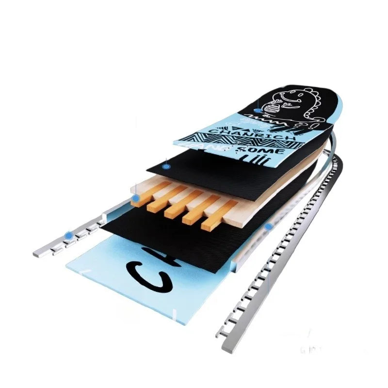 Children's All-Mountain Snowboard 80-120cm, Light Poplar Core Twin Symmetric for Beginner/Advanced Kids & Boys Girls