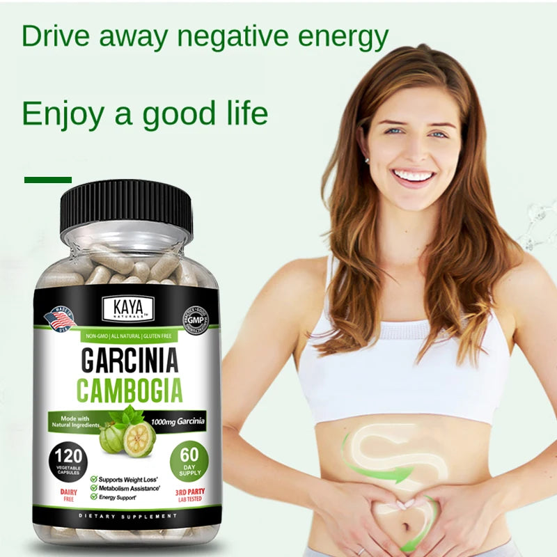 Garcinia Cambogia Extract Weight Loss Capsules Unisex supports weight loss and fat burning, cleansing