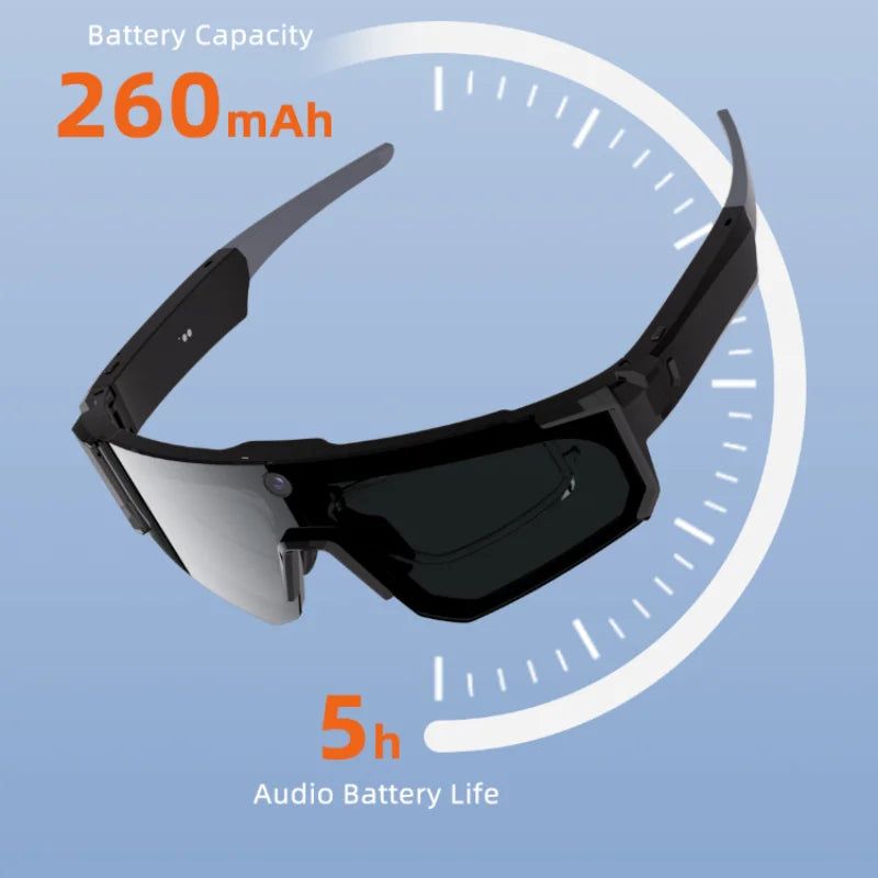 4K Polarized Sunglasses AI Smart HD 800W Camera Bluetooth Call Translation For Men Cycling Anti Glare Driving UV400 IP54 Goggles