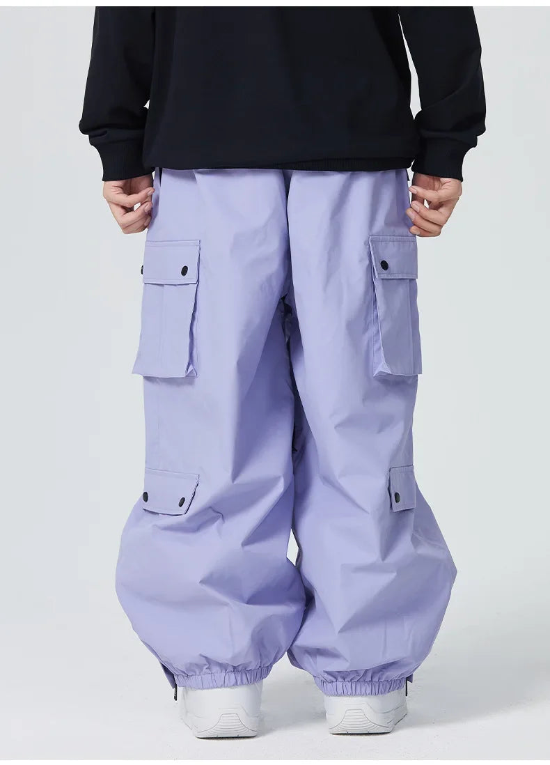 Man Snow Overalls Women Couple Loose Skiing Pants Outdoor Sports Waterproof Windproof Ski Trousers Winter Warm Adult Pants 2026