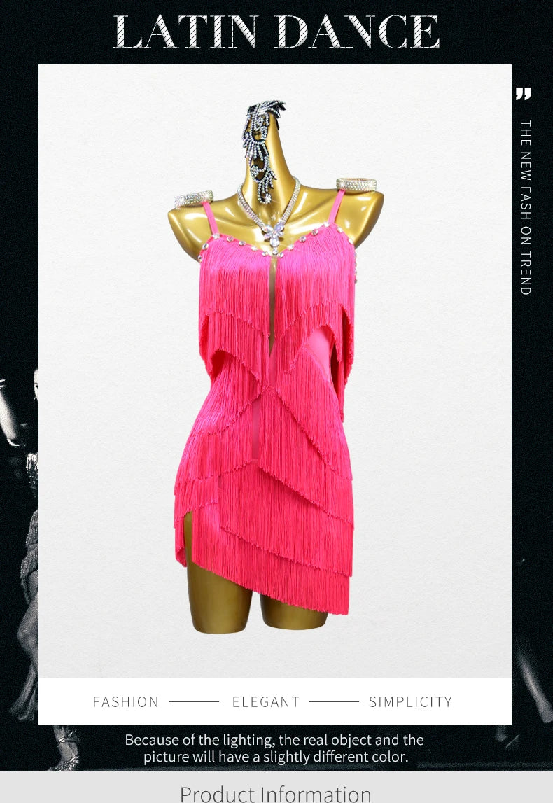 2026 Latin Dance Dresses Woman Clothes Sexy Practice Wear Suit Sport Costume Dancewear Stage Prom Girls Fringed Party Sexy Skirt
