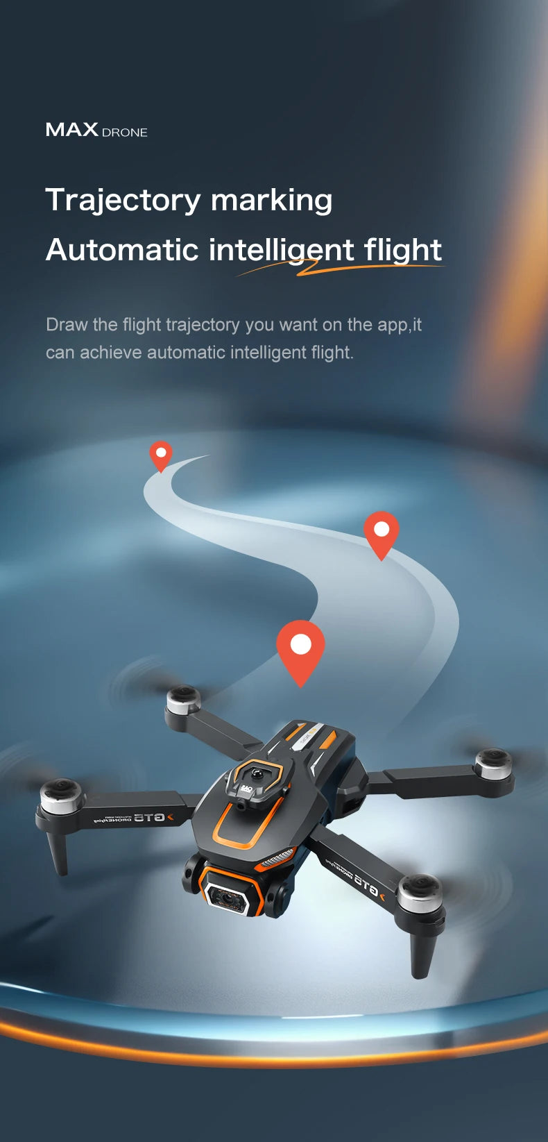 GT5 Brushless Drone with Dual Lens & Obstacle Avoidance - GPS/APP Path Drawing, 2.4" Screen Remote Flight for Aerial Photography