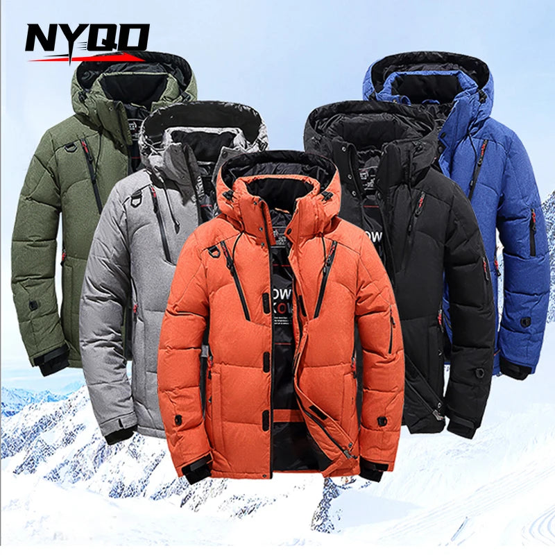 New Thermal Winter Skiing Down Jacket Ski Suit Men Snowboard Bibs Pants Warm Set Male Snowmobile Clothing for Wear Overalls