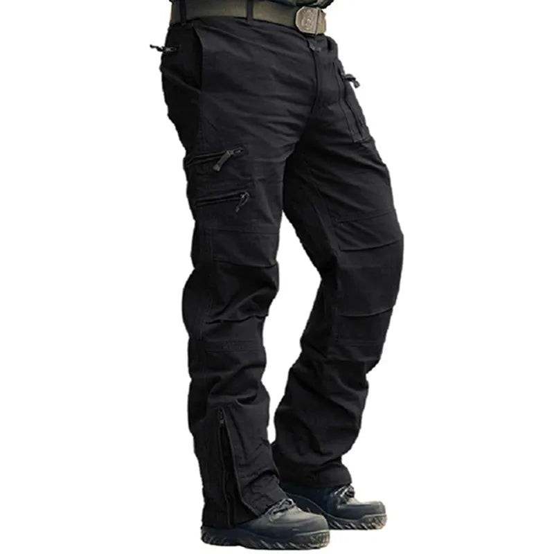 Men's Cargo Pants Outdoors Style Tactical Pants Male Camo Jogger Plus Size Cotton Many Pocket Men Camouflage Black Trousers