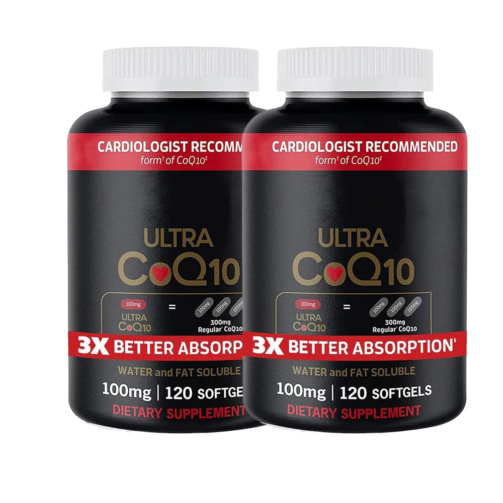 Coenzyme CoQ10 100mg Softgels - 3x Better Absorption, Antioxidant Supplement for Aging & Heart Health, Energy, Blood Pressure