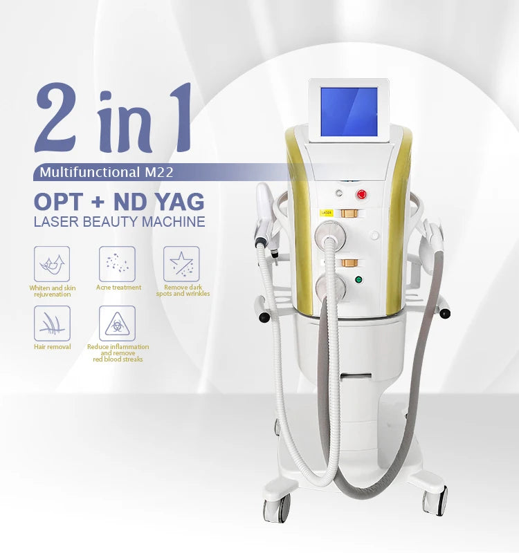 2 In 1 M22 IPL OPT Hair Removal Machine M22 IPL E-light Photon Facial Whiting Skin Rejuvenation Nd Yag Tattoo Removal Machine