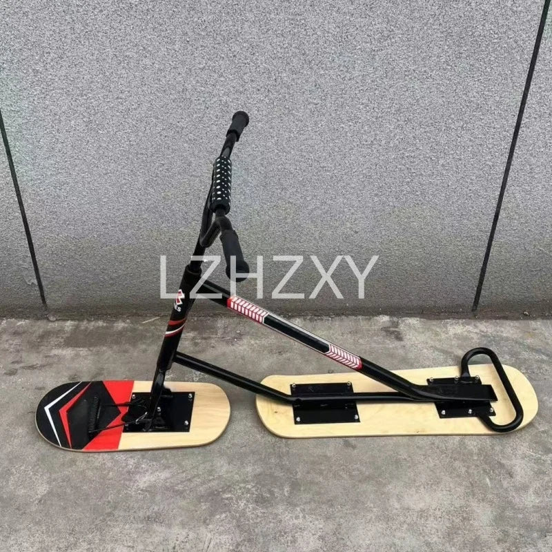 Adult Ski Carts Thickened Wear-resistant Aluminum Skis Freestyle Skis Grass Skis Snowboards Orienteering Wood Color