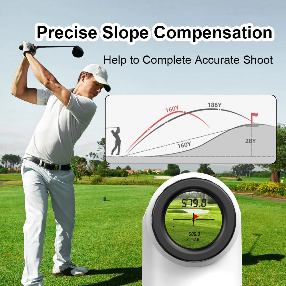 Golf Rangefinder with Slope Laser Range Finder with Touch Screen Flag Locking Vibration Ideal Golf Accessories for Golfers