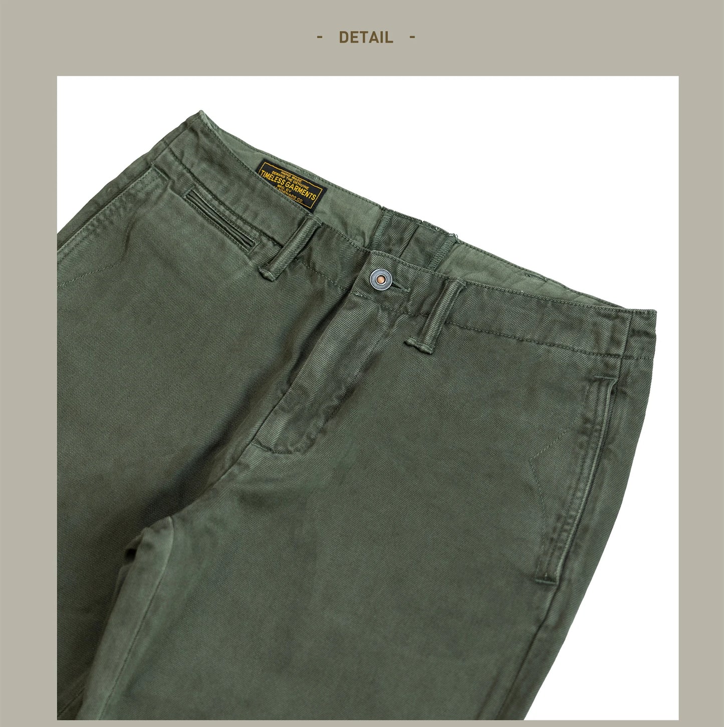 Red Tornado Garmen-Dyed Officer Chino Pants Straight Fit American Casual Style Men's Everyday Trousers
