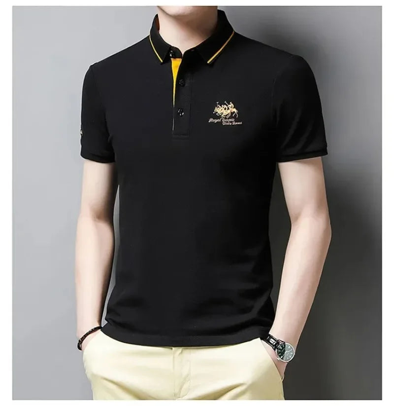Summer Mens Short Sleeve Embroidered Polo Shirts Breathable Lightweight Shirt Luxury Top Casual Lapel T-shirt Men T Shirt Homme