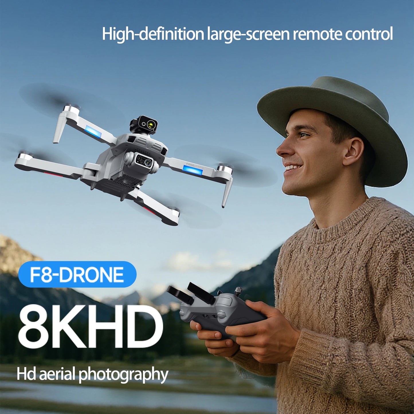 F8 MAX GPS Drone Professional 8K Camera 6K 5G WIFI FPV Drone Avoiding Obstacle with Large Screen Remote Control Quadcopter Toys