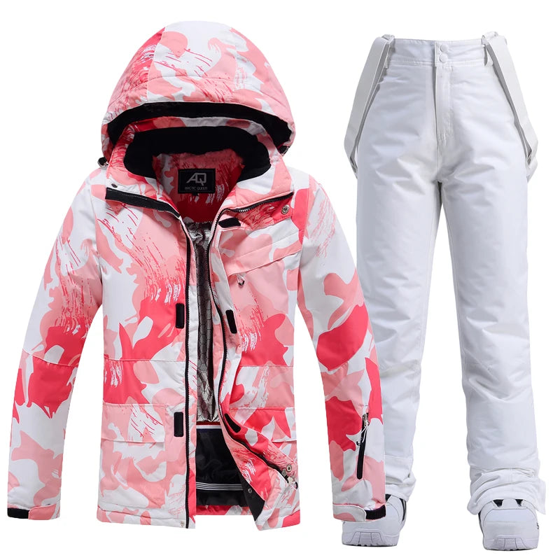 Ski Suit Women Winter Warm Waterproof Outdoor Sports Snow Jackets and Pants Hot Ski Equipment Snowboard Down Jacket Female Brand