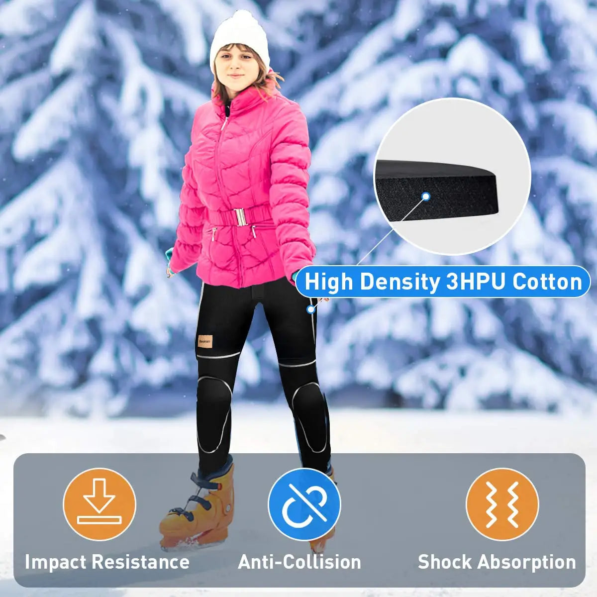 EVA Ski Padded Pants Knee Hip Pads Skiing Protection Pad Pants Women Man Winter Pants for Snowboard Motorcycle Skating