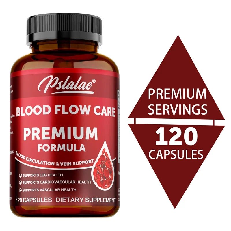 Blood Flow Care Capsules - Promotes Heart Health and Blood Circulation, Improves Varicose Veins, and Relieves Discomfort