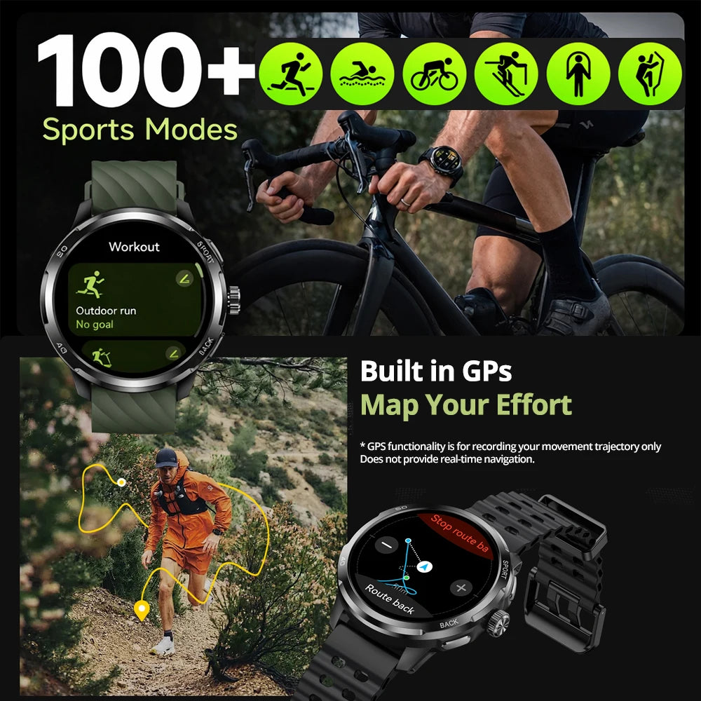 Ulefone Armor Watch Pro Smartwatch 1.5" AMOLED Display, Built-in GPS, Heart Rate Monitor, Sports Smart Watch for Men & Women