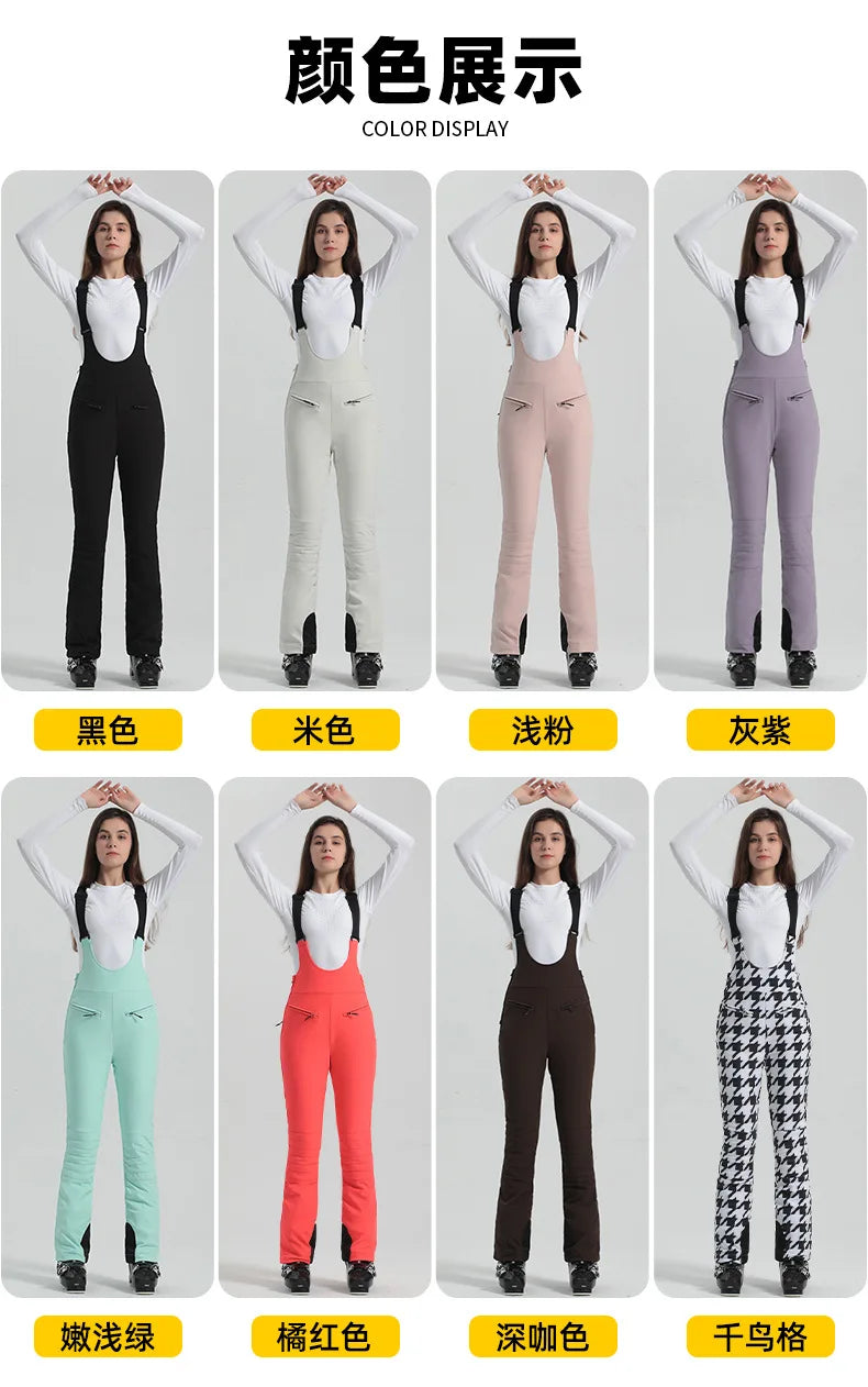 GSOU SNOW Women's Skiing Pants Warm Outdoor Sport Working Clothes Waterproof Snow Elasticity Trousers Winter Snow Snowboard Pant