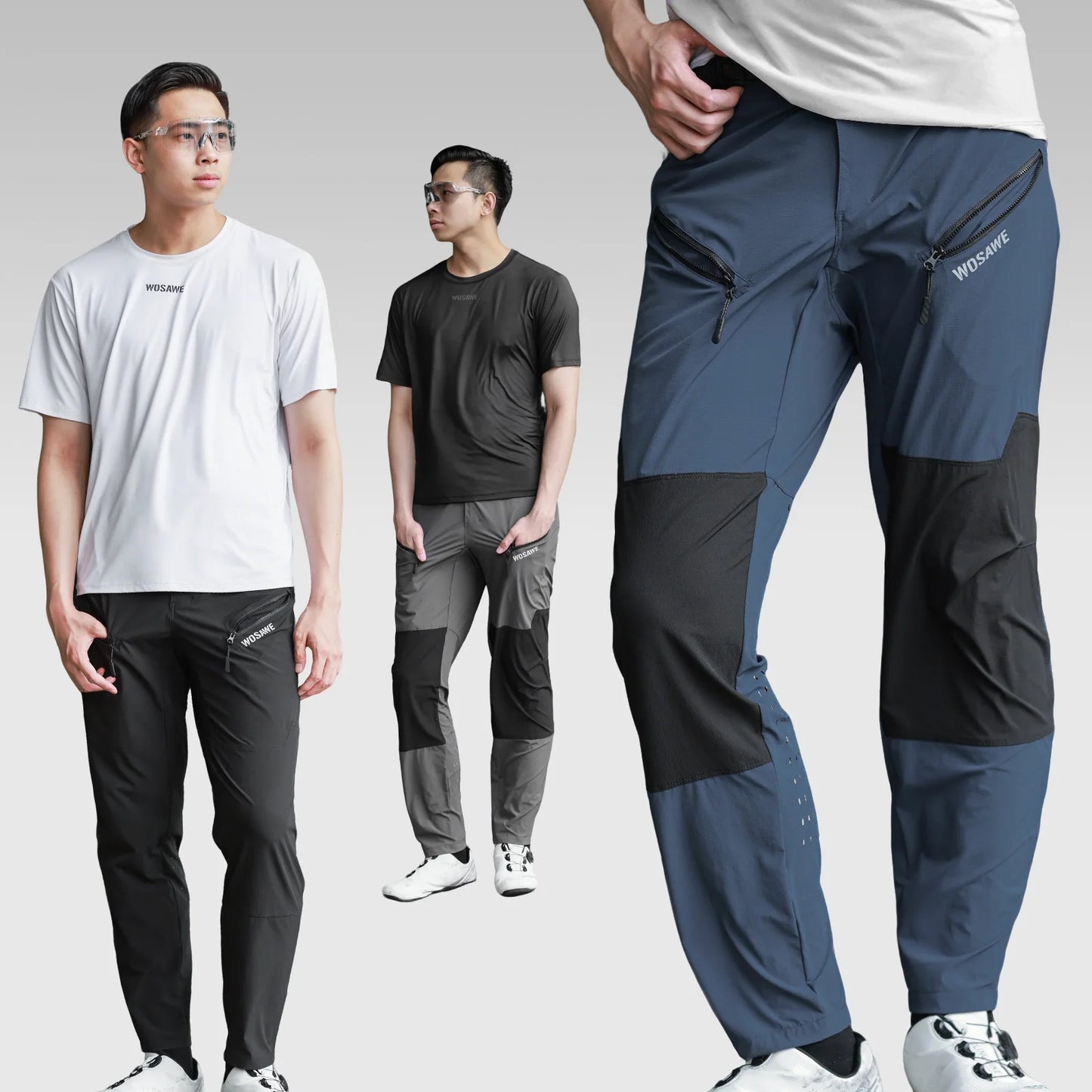 WOSAWE Men's Motorcycle Pants Summer Motocross Clothing Off Road BMX ATV DH Mountain Bike Cycling Moto Long Pants