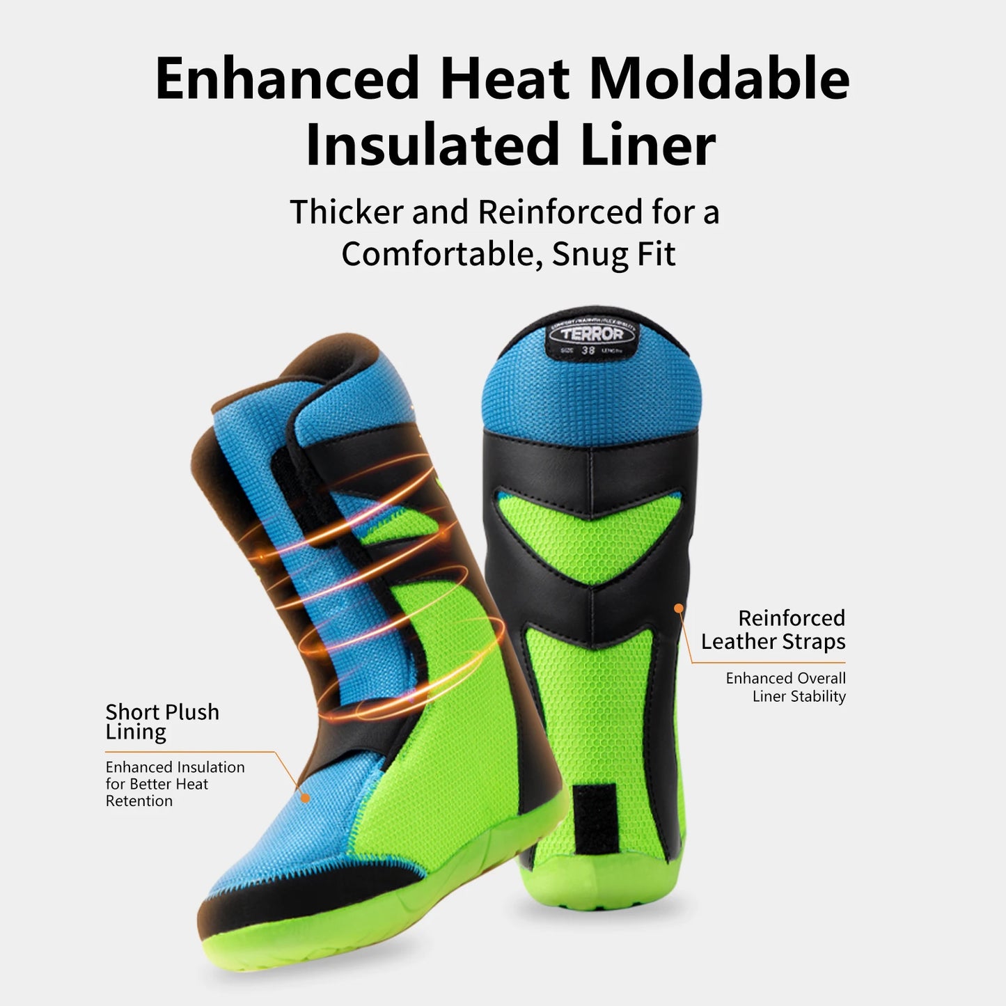 Dexun Dual Buckle Ski Boots Quick-Lace Waterproof Warm EVA Rubber Sole TPU Support Snowboard Shoes Size 36-45