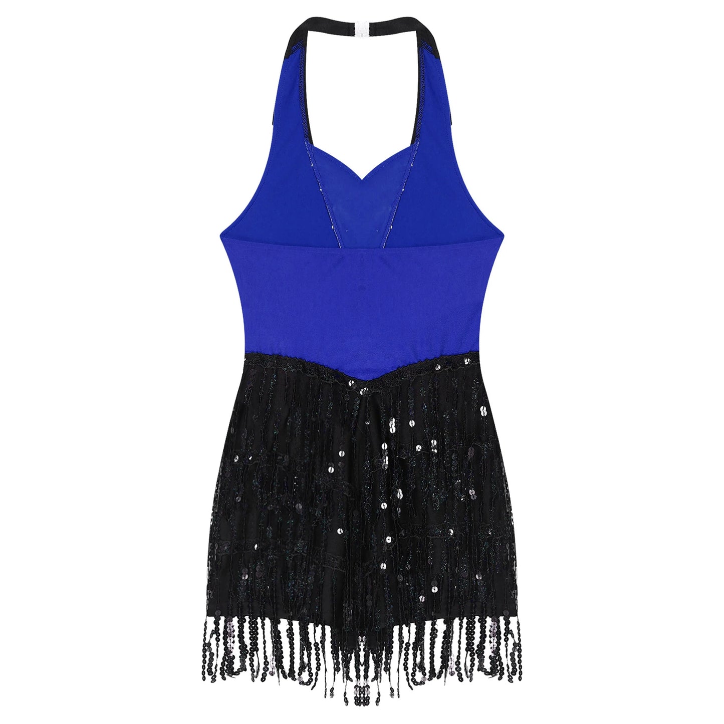 Women Modern Dance Dress Performance Costume Shiny Sequins Sleeveless Latin Jazz Tango Salsa Dance Leotard Bodysuit Dress Outfit