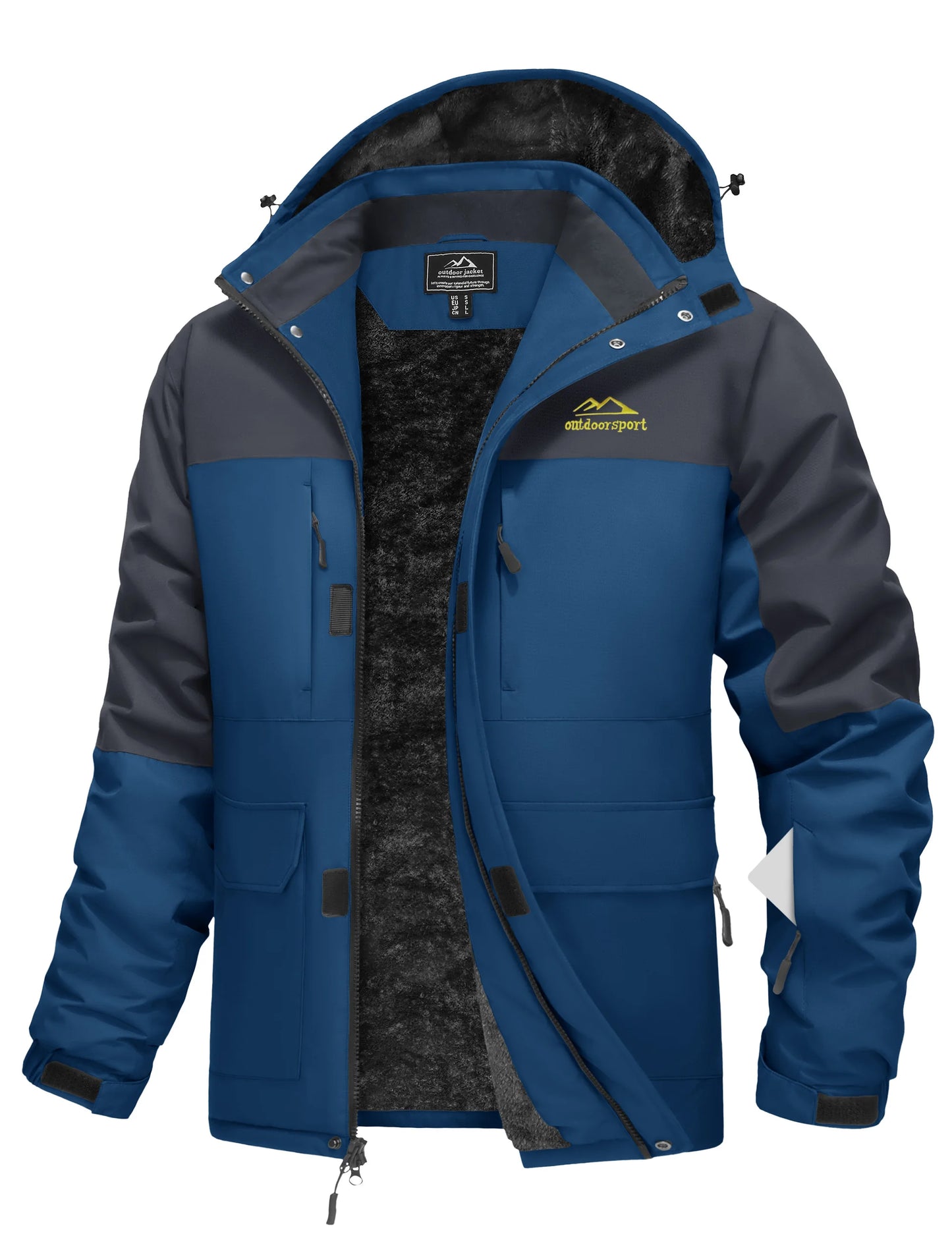 TACVASEN Winter Heavyweight Coats Mens Ski Snow Waterproof Jackets Fleece Warm Snowboard Hooded Jacket Parka Raincoats 9 Pockets
