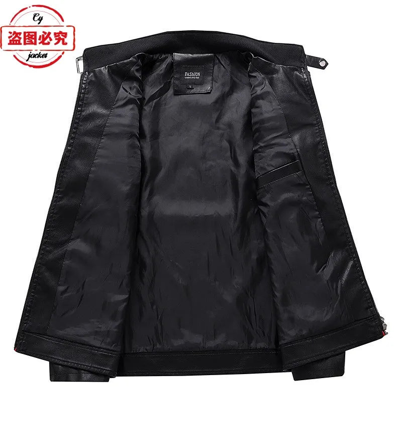 European Size Yamaha Motorcycle Logo Printed Riding Suit PU Leather Jacket Autumn/winter Men's Jacket Racing Suit Workwear
