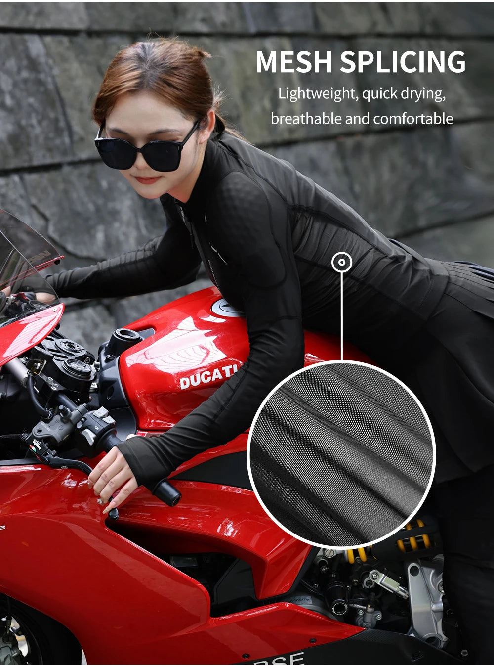 WOSAWE Summer Breathable Women's Motocross Motorcycle Armor Knight Riding Protect Anti Fall Soft Motorbike Armors Racing Jacket