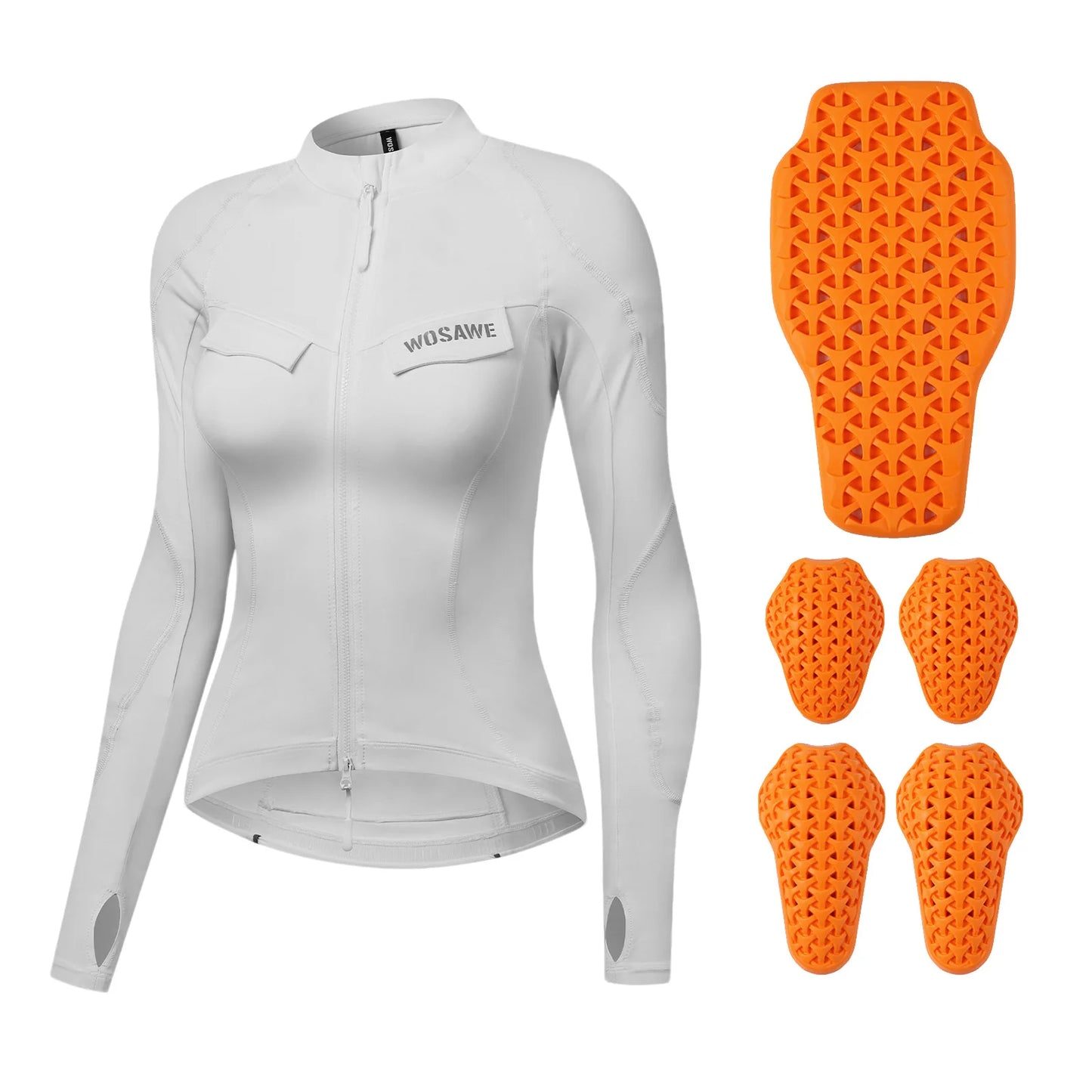 WOSAWE Warm Motorcycle Armor Jacket For Women Anti Fall Motorcycle Soft Armor Winter Motorbike Riding Protective Jacket