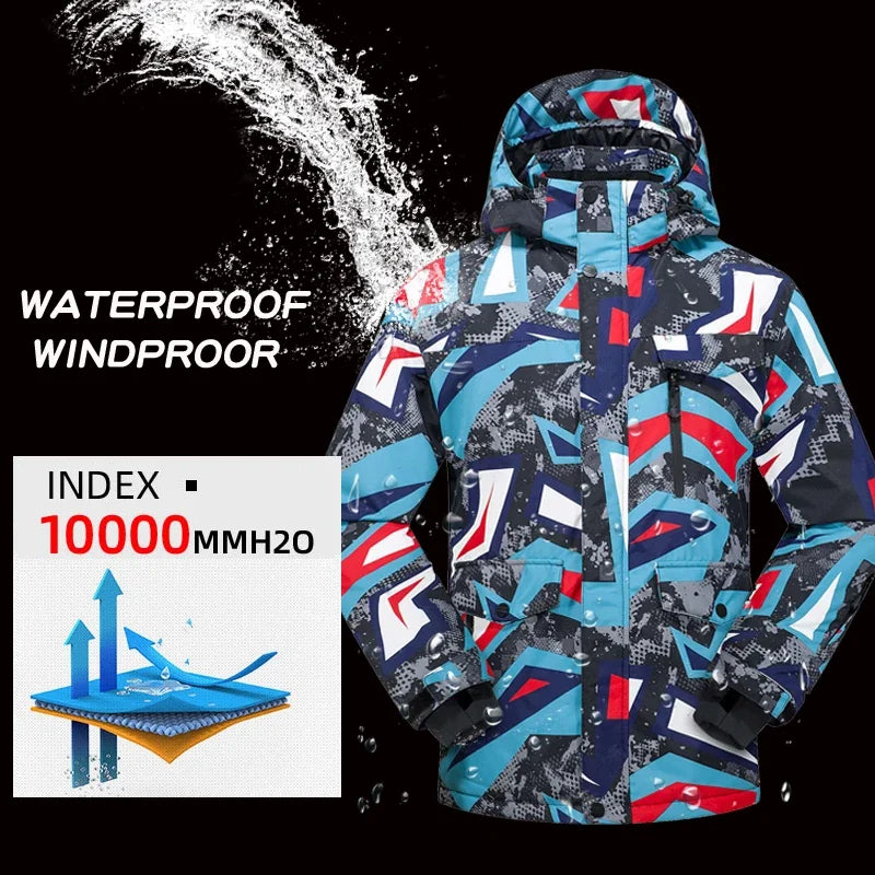 High Quality Men's Winter Waterproof Snowboard Jacket Pants Set Male Breathable Windbreak for Adults Ski Suits