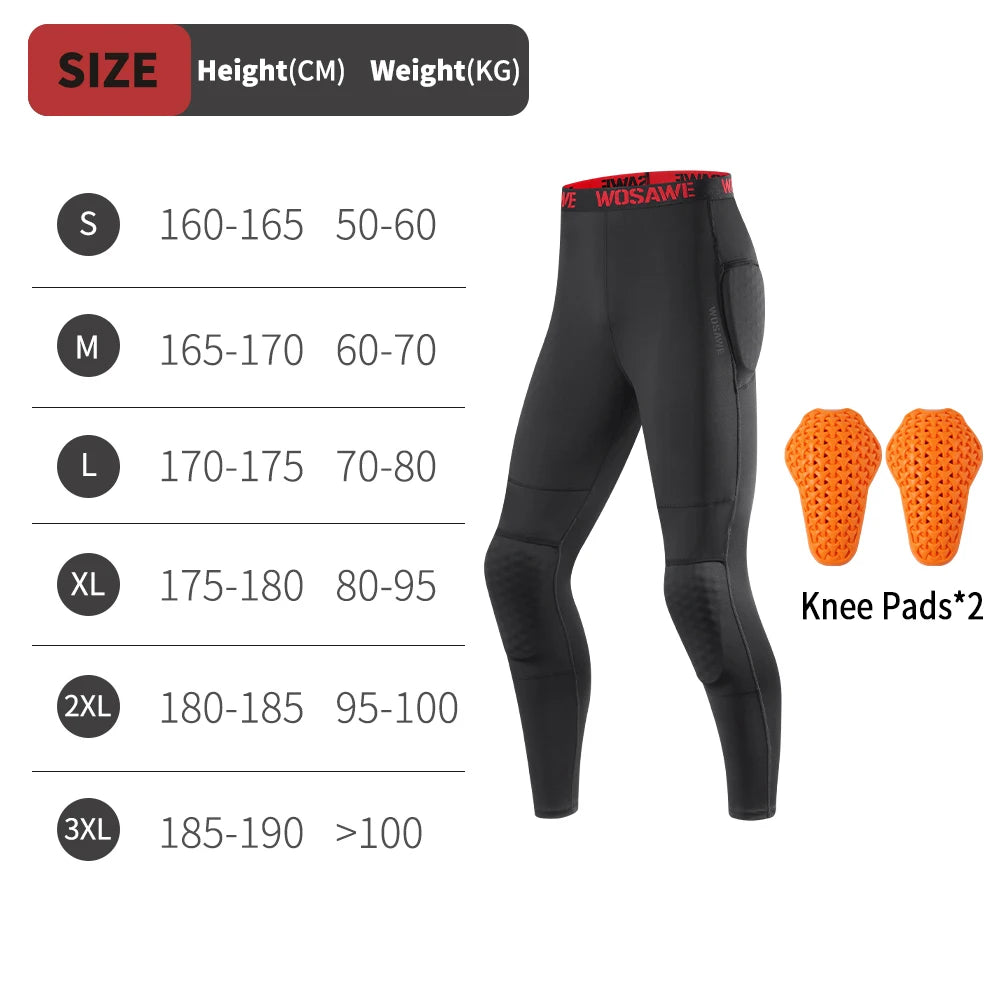 WOSAWE Summer CE1/2 Protective Motorcycle Racing Pants Men's Motocross Off-Road Pants Black Mountain Bike Cycling Moto Pants