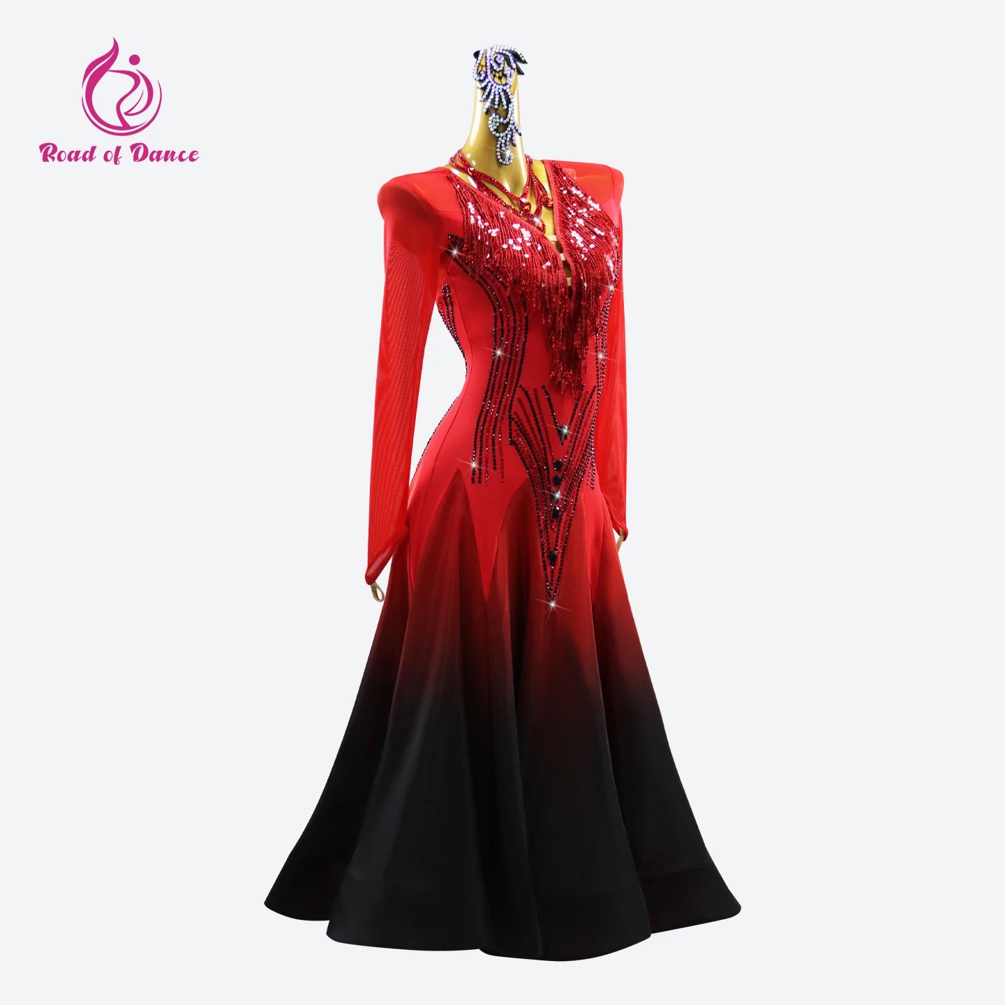 Womens Modern Dress Carnival Girls Ballroom Dance Costumes Waltz Female Suit Korean Stadium Lyrical Long Sleeve Stage Party Sets