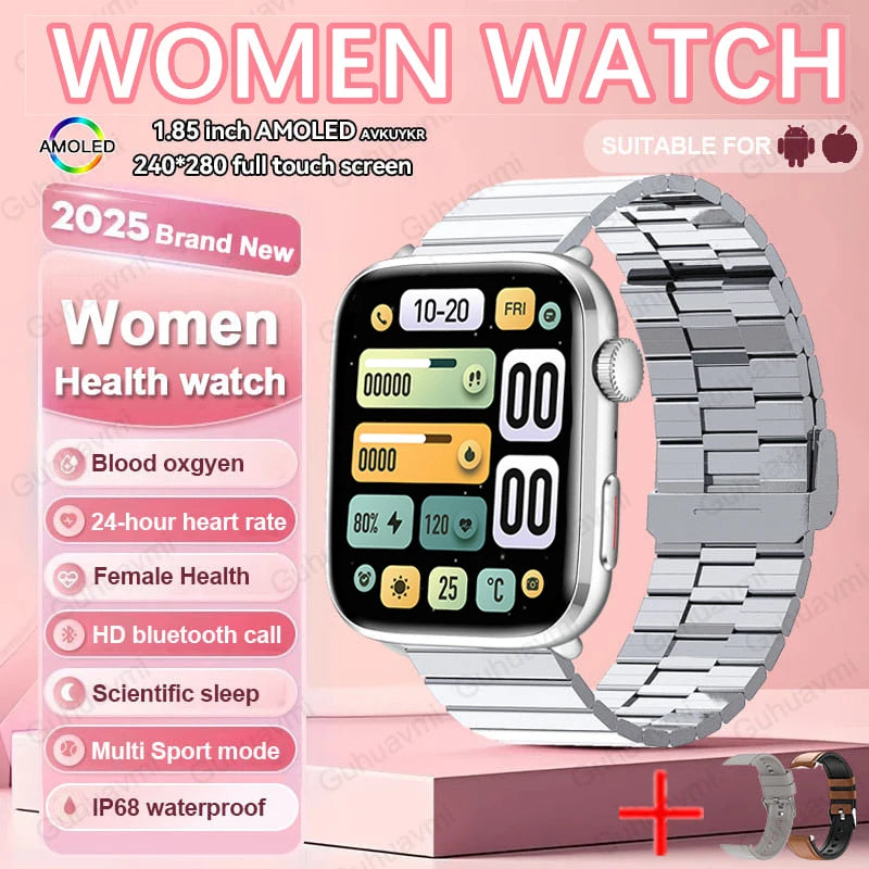 2025 New Women Men AI Smart Diagnosis Watch HRV+PPG Blood Pressure Heart Rate Health Monitor IP68 NFC Fashion Sports Smartwatchs