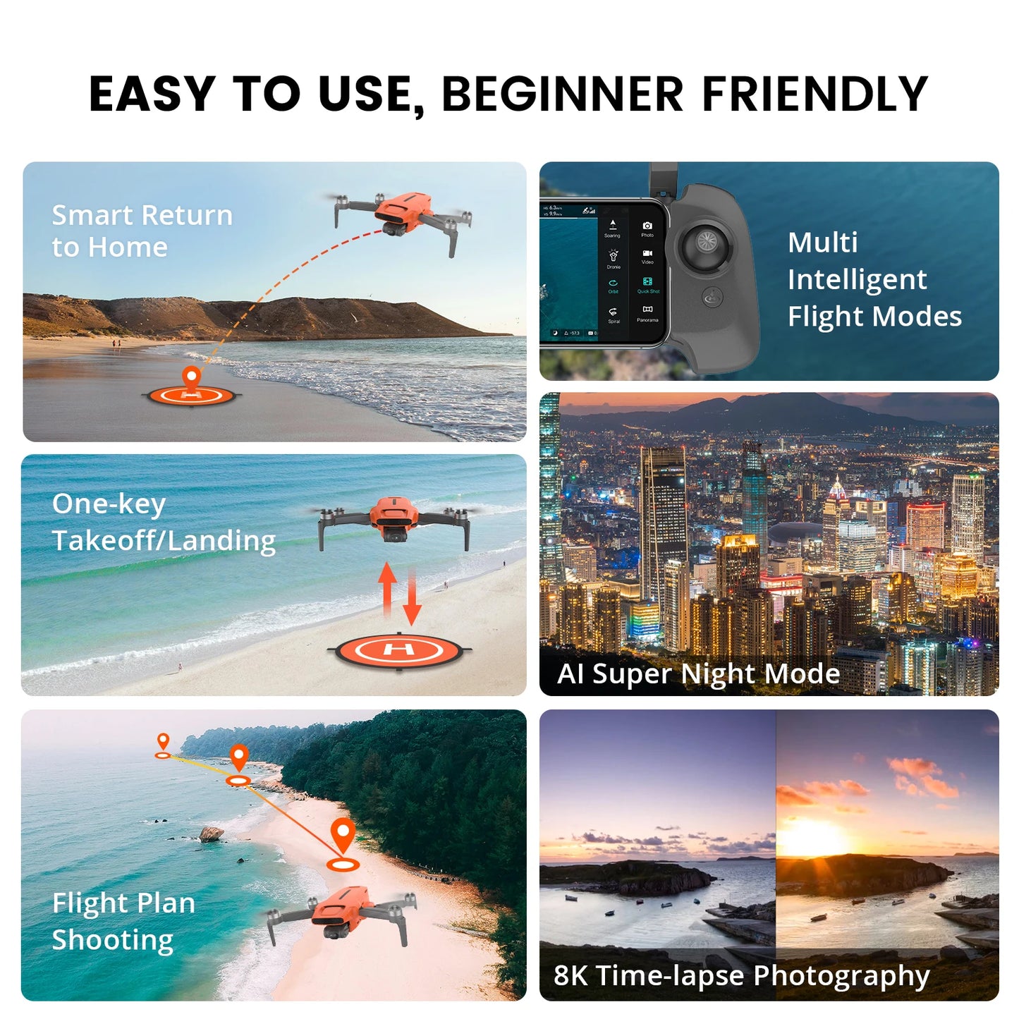 FIMI MINI 3 foldable drone 4K professional for adults with a camera 60fps 3-Axis Gimbal 245g 9km HD Trans GPS Auto Return