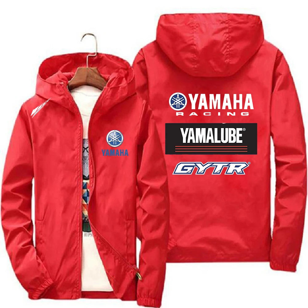 2026 new men's Yamaha GYTR motorcycle windproof hooded jacket men's outdoor sports enthusiasts Yamaha zipper jacket