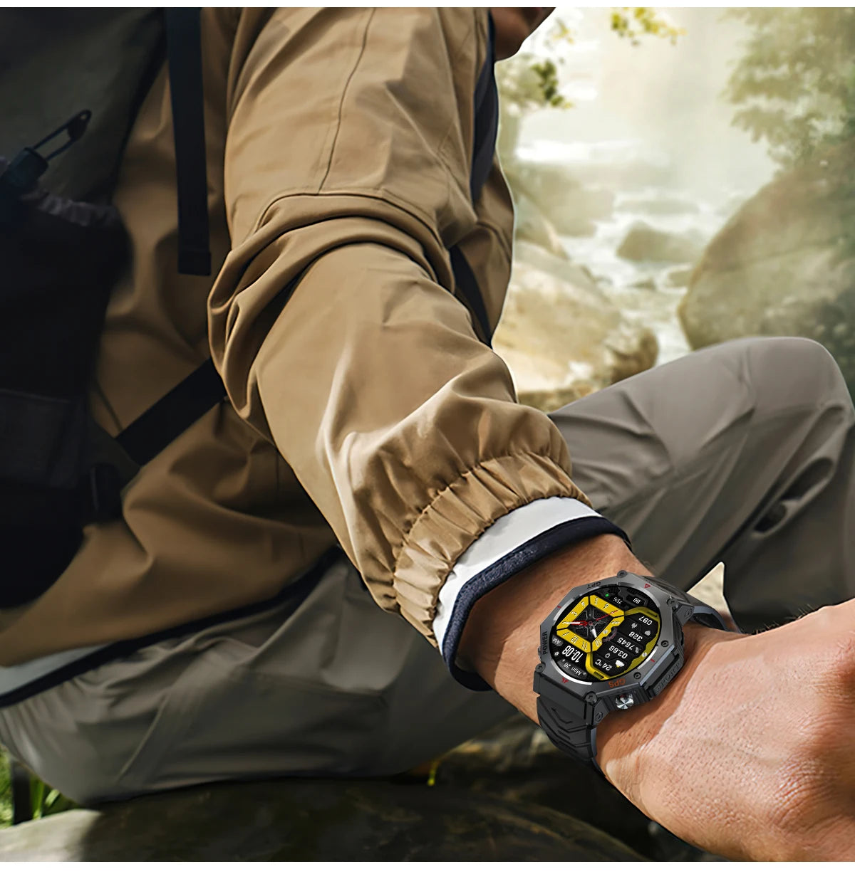 T-Rex 3 Ultra Military Grade GPS Smart Watch 10ATM Waterproof Compass Altimeter Barometric AMOLED Men HD Call Sports Smartwatch